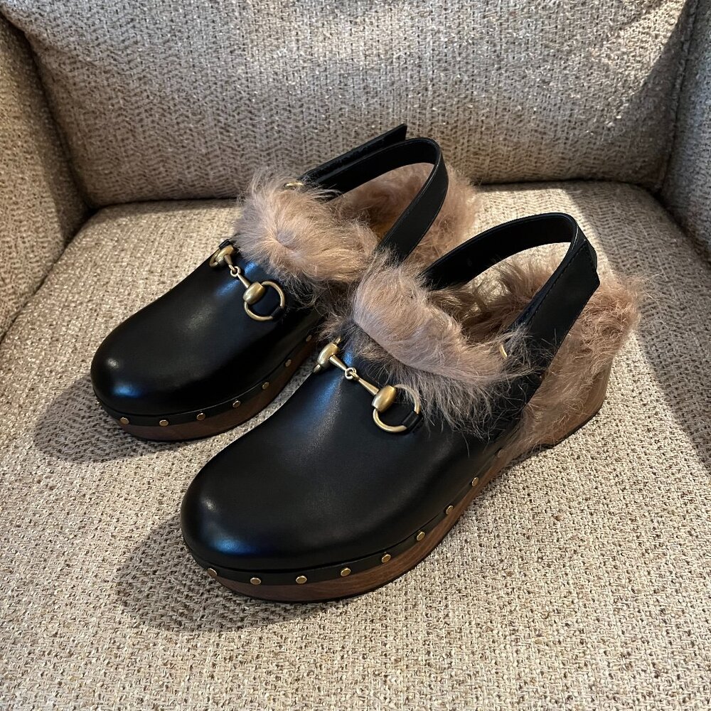 NWB Gucci Amstel Slingback Clog with Horsebit
